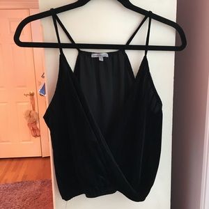 Velvet low cut cropped tank